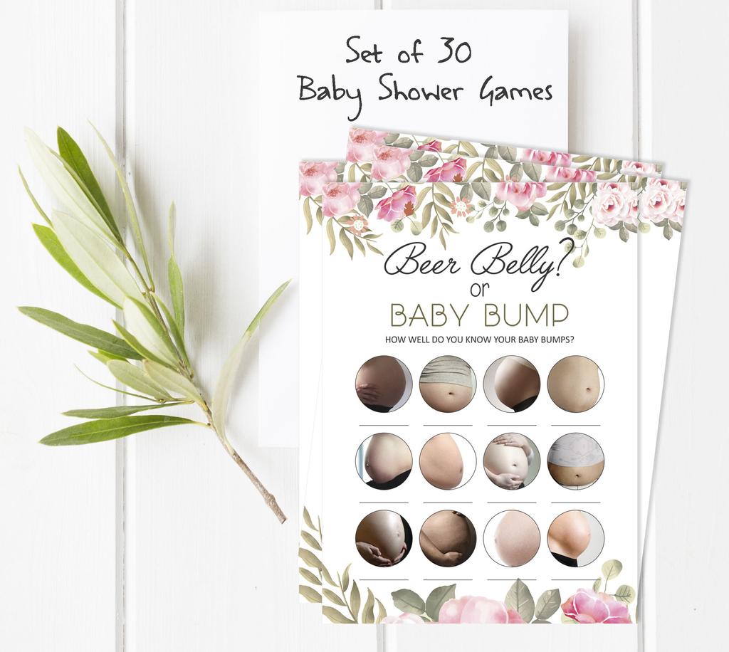Inkdotpot Игра Beer Belly Or Baby Bump Игровые карточки Baby Shower Товары для вечеринок Карточки с заданиями Baby Shower Гендерно-нейтральные игры Its A Boy Or
