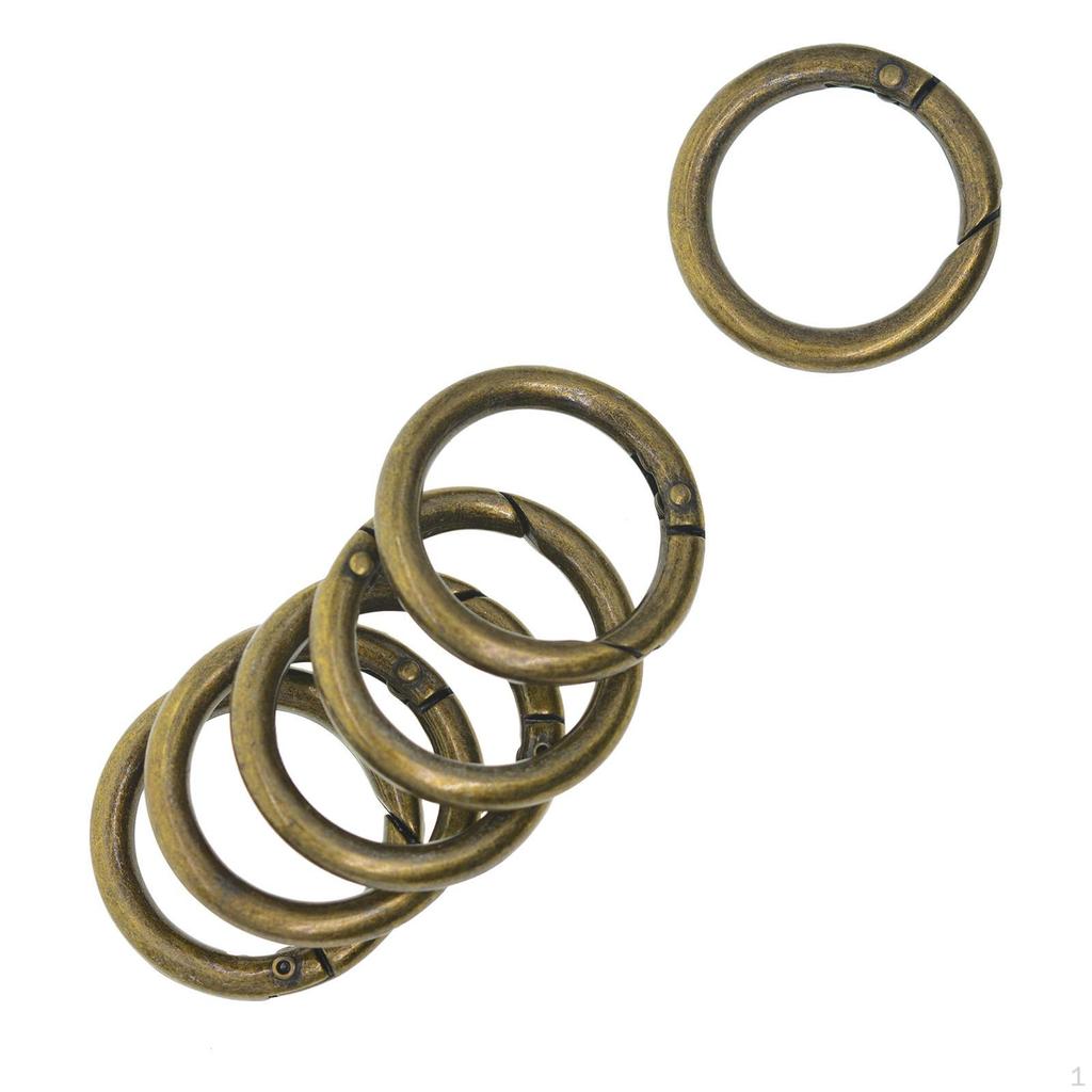 6 Pack Carabiner Clips with Spring Gate O Rings for DIY Crafts