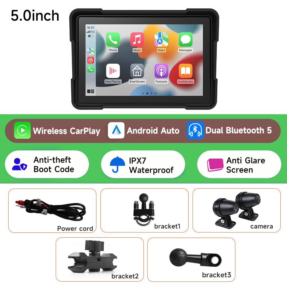 JIUYIN 7-дюймовый мотоцикл CarPlay навигация беспроводной CarPlay Android Auto Airplay дисплей экран портативный мотоциклетный монитор