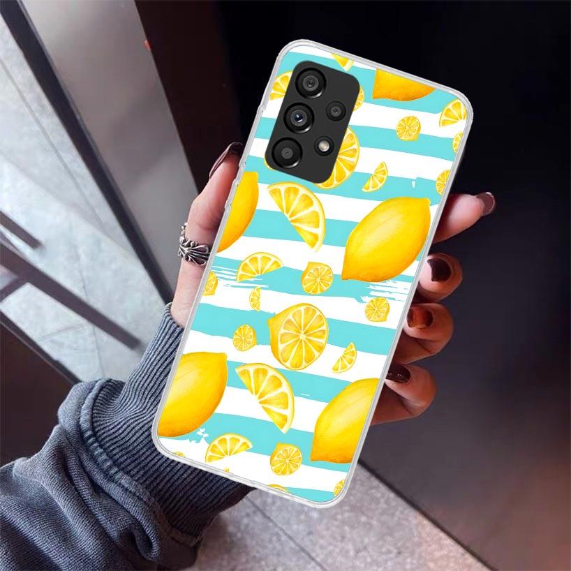 Летние Фрукты Лимон Чехол для Телефона Для Samsung Galaxy A12 A52S A42 A32 A22 A51 A50 Note 20 Ultra 10 S10 Plus A71 A70 A31 A30 A10S Ga