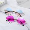 New Frameless Cloud Lightning Punk Sunglasses with Metal Frame