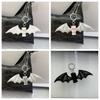 Cute Flocking Bear Doll Keychain Pile Coating Bag Pendant Fashion Bat Bear Keyring  Backpack Decor