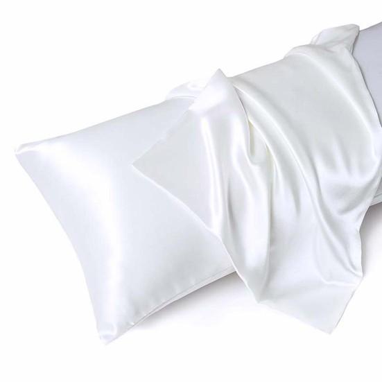 2 Pcs Satin Pillow Case Smooth Faux Silk Solid Color Satin Prevents Frizz Breakage Bedroom Living Room Sofa Pillowcase Pillow Cover