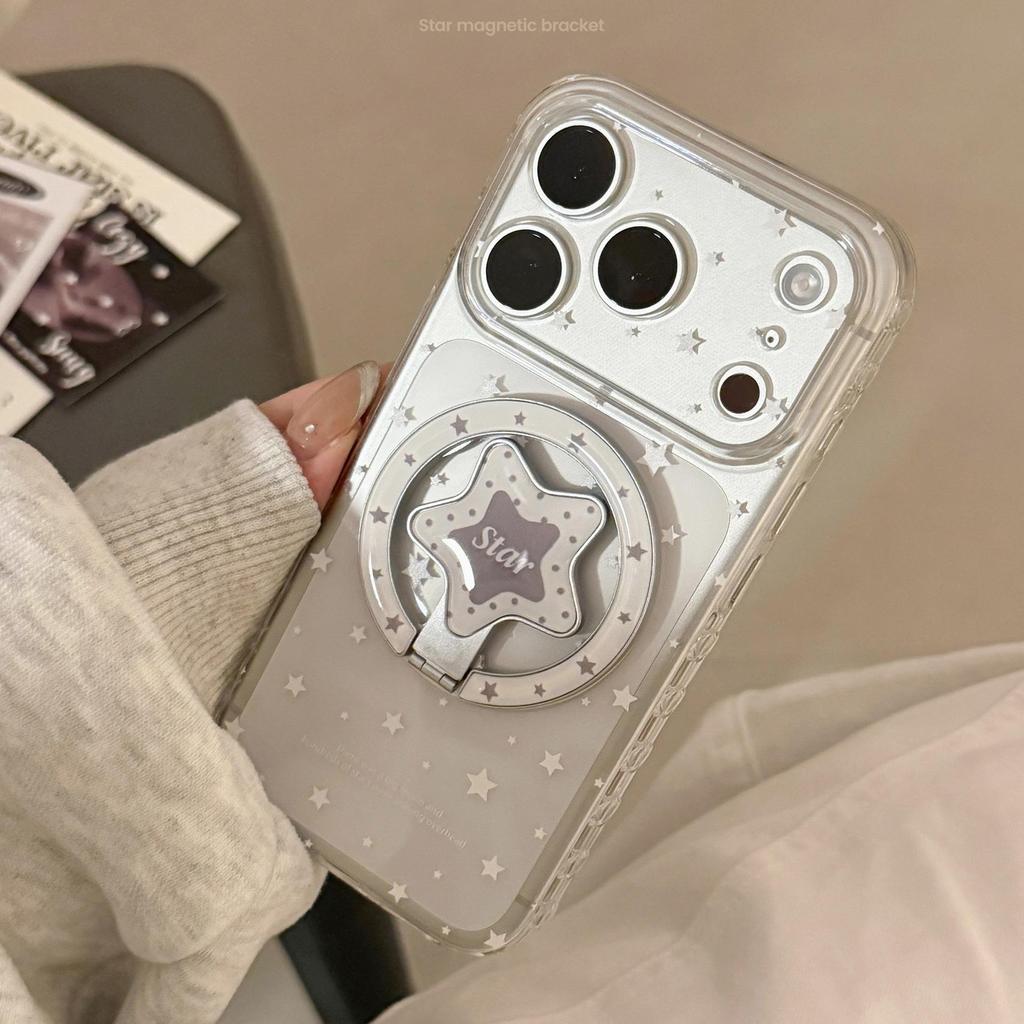 Креативный белый звездный магнитный чехол для телефона для iPhone 16, iPhone 17 и iPhone 17 Pro Max