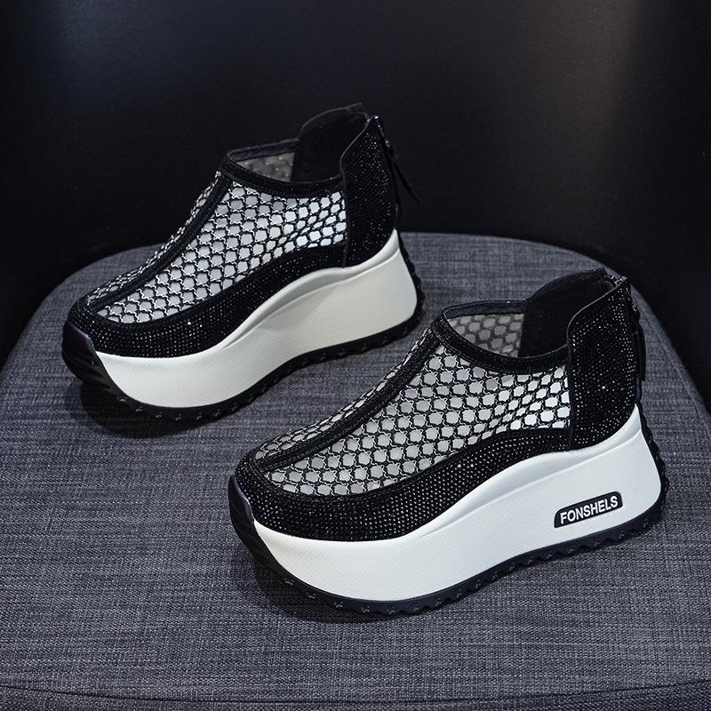 Dad Shoes Hollow Women's Sandals 2025 Summer New Round Head Special Mesh Breathable Casual Fashion Explosion Thick Sole Increased