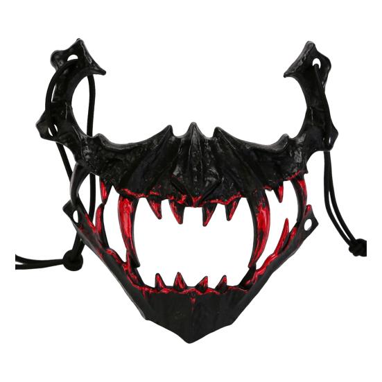 Маска на половину лица, костюм ужасов на Хэллоуин, реквизит, скелет животного, кровавая маска с эластичными ремнями для Хэллоуина, косплея, карнавалов, маскарадов