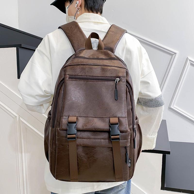 Деловая сумка для компьютера из мягкой искусственной кожи, мужской дорожный рюкзак, большой емкости, студенческий рюкзак