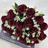 Artificial Rose Floral Arrangement 18 Head For Wedding Venue And Home Decoration
