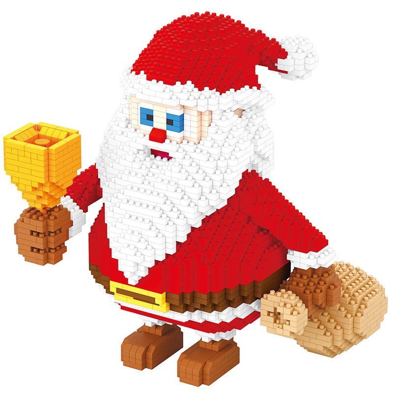 Santa Claus Action Figures Building Block DIY Assembly Kid Toy Snowman Diamond Building Blocks 2300pcs Bricks Design