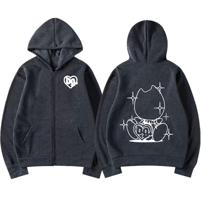 Шведский рэпер Bladee Drain Gang Logo, толстовка на молнии, мужская повседневная толстовка на молнии большого размера, уличная мода, винтажные куртки