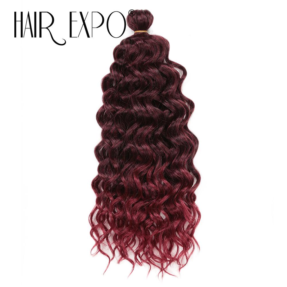 18Inch 24Inch Ocean Wave Crochet Braids Hair Hawaii Afro Curls Ombre Synthetic Braiding Hair Extensions Deep Wave Crochet Hair