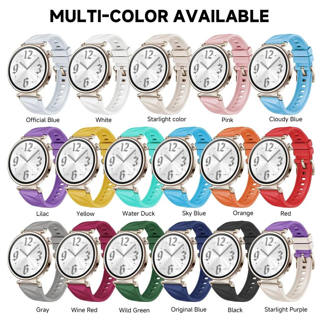 Новый силиконовый ремешок для Huawei Watch GT5/GT4 41 мм, официальный цвет, узор «Ледяной кристалл», браслет для Huawei Watch GT5 Pro 42 мм