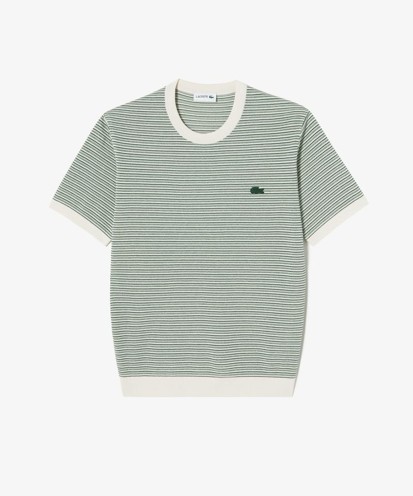 LACOSTE Мужской пуловер с коротким рукавом и круглым вырезом в мультиполоску Ah307E-56G 132