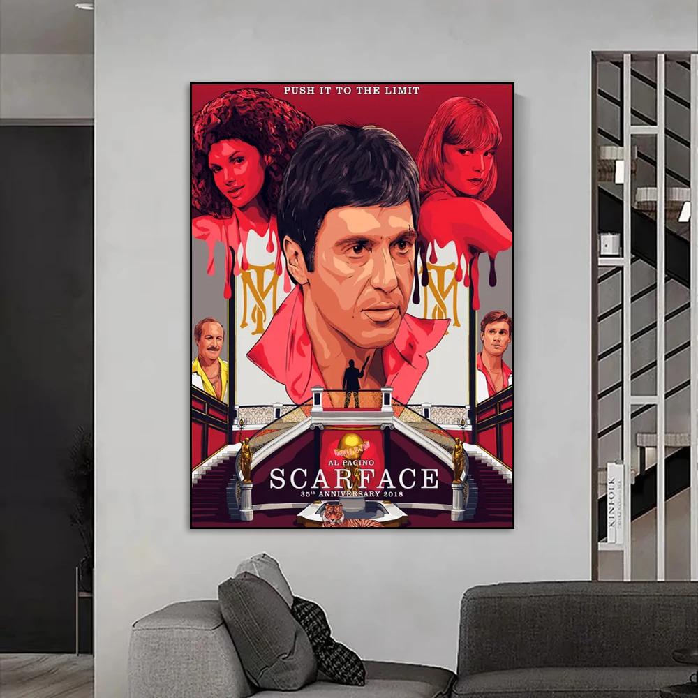 Классическая кинозвезда Тони Монтана Постеры и принты Картины на холсте Настенные картины для бара Гостиная Домашний декор Cuadros