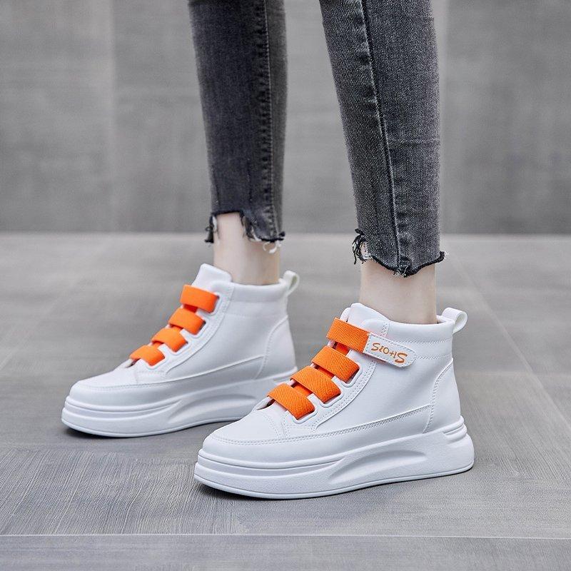 Модные женские кроссовки, повседневная обувь из искусственной кожи, плоская нескользящая женская спортивная обувь с высоким берцем, повседневная обувь для активного отдыха на открытом воздухе для женщин