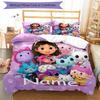 3Pcs Custom Name Gabbys Dollhouse Bedding Set Duvet Cover Closure Includes 1Duvet Cover 2Pillowcases Soft And Comfortable For All Seasons