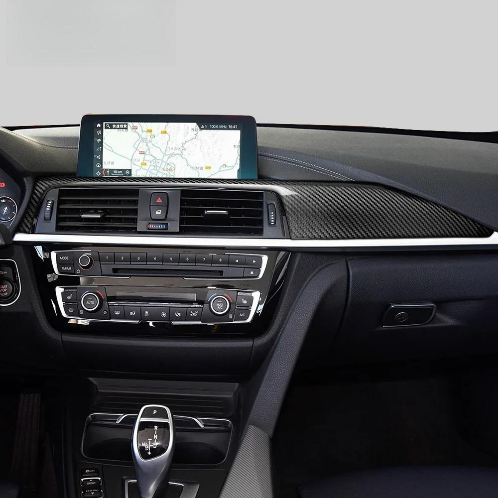Отделка из углеродного волокна для BMW F30 F31 F32 F36, крышка панели центральной консоли и приборной панели автомобиля, защитная наклейка, аксессуары для интерьера автомобиля