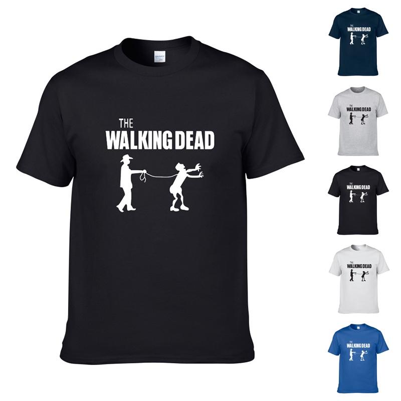 Качественная мужская хлопковая повседневная футболка с коротким рукавом The Walking Dead для всех сезонов