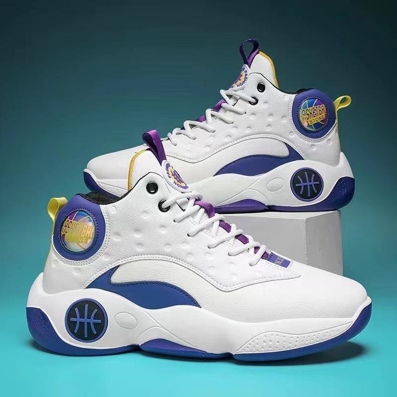 Youth Basketball Shoes New Non-slip and Wear-resistant Outdoor Sports Upper Thick-soled Guochao Shoes Men