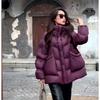 Женская куртка-пуховик 2024 года, новинка зимы, с капюшоном, средней и длинной длины, утолщенный белый утиный пух, теплое свободное пальто