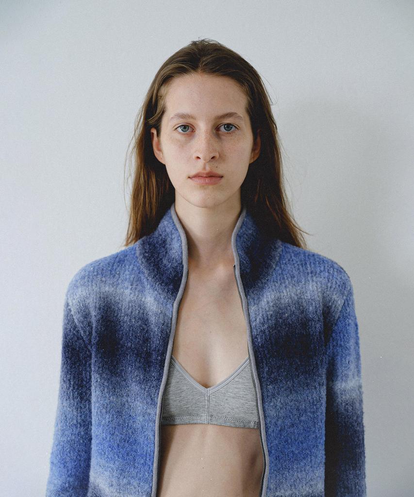 EN OR Gradation Zip-Up Knit – Blue
