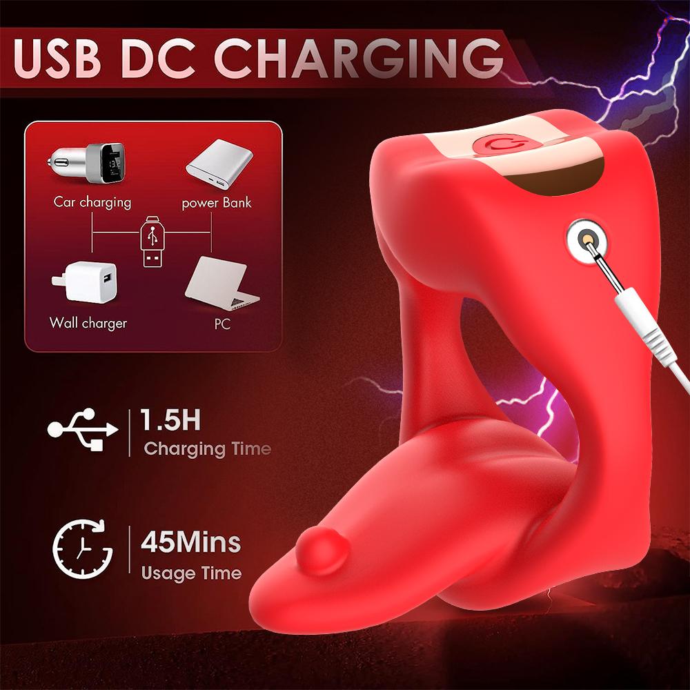 Силиконовое вибрационное кольцо для пениса, управляемое через приложение, с вибрацией языка, вибрационное кольцо для пениса с 10 вибрациями, секс-игрушки для взрослых для мужчин или пар