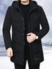 Men's Mid-Length Down Jacket – Thickened Hooded Winter Coat for Middle-Aged and Elderly Dads