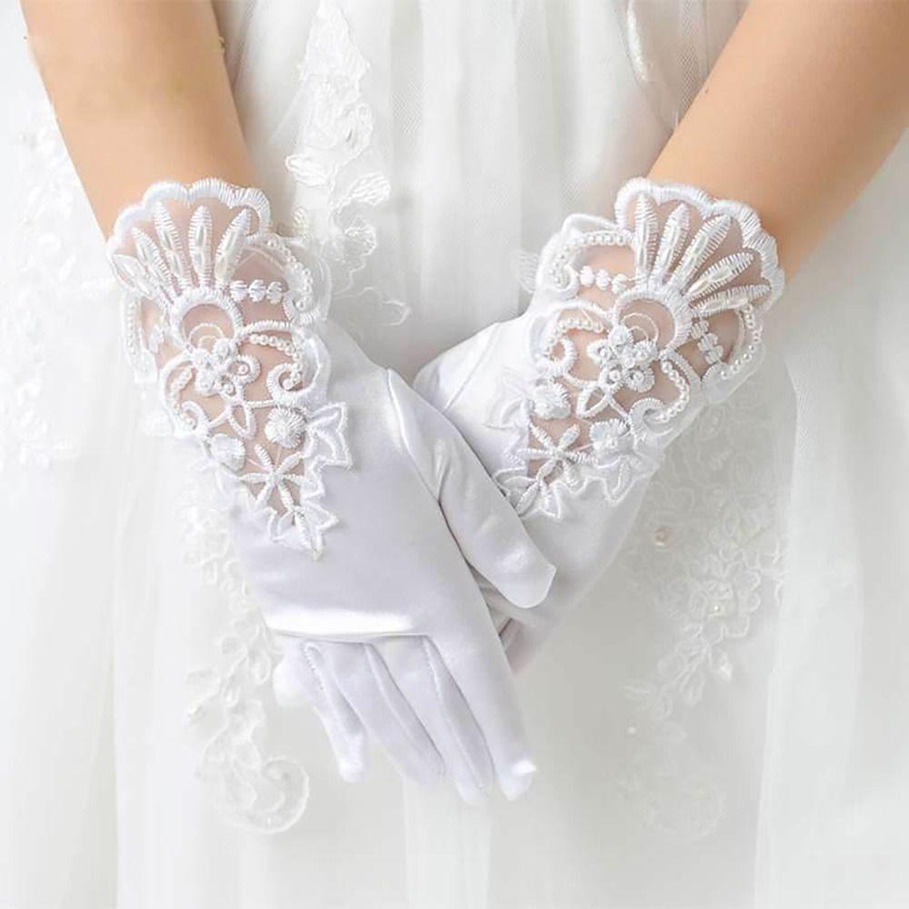 Children's Wedding Dress Stage Gloves Princess Gloves Wedding Gloves Full Finger Mittens