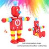 Personality Cute Wooden Robot Toys Learning & Educational Toys for Kids Children (Red)
