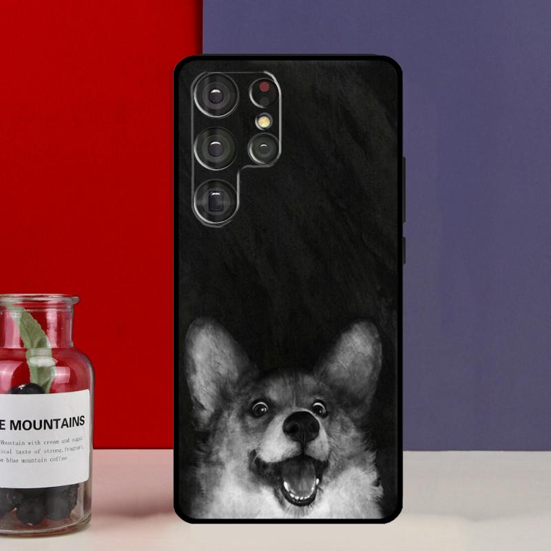 Чехол-фунда с корги и бабл-ти для Samsung Galaxy S25 Ultra S9 S10 S20 S21 S22 Plus S23 FE S24 Ultra