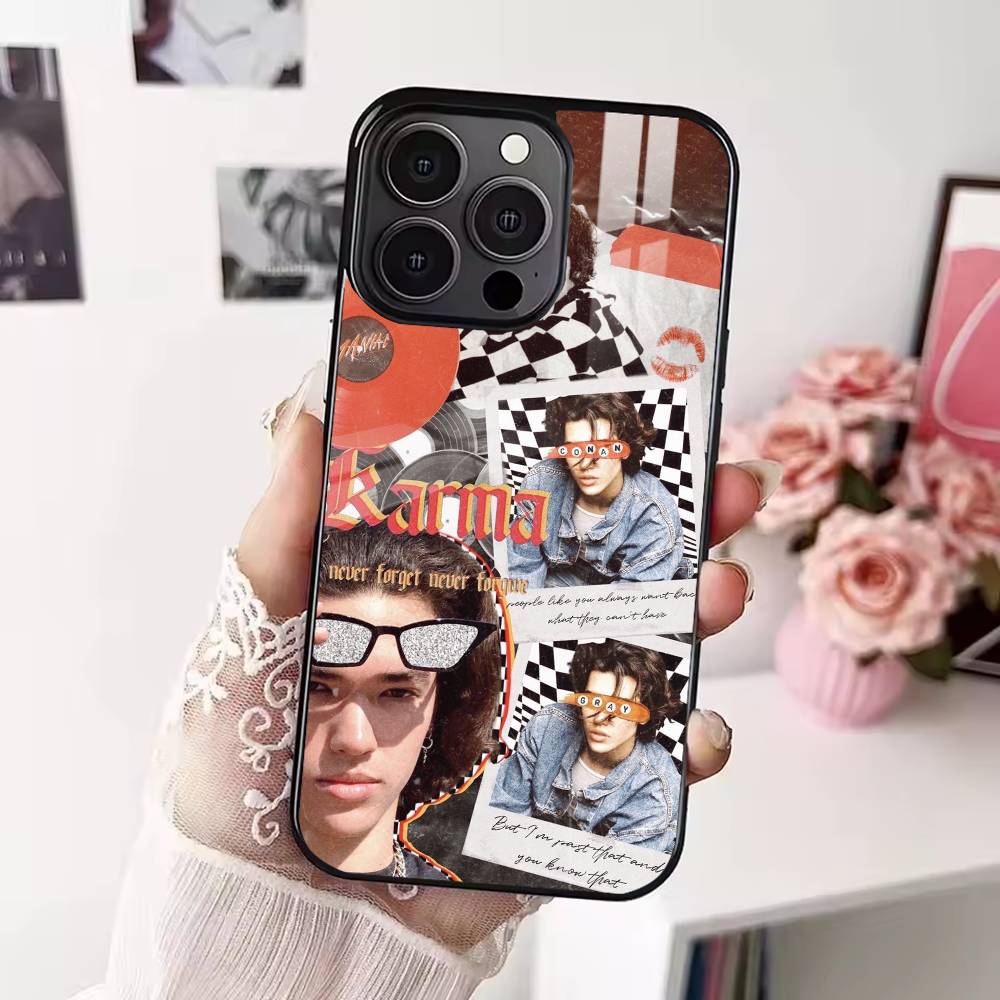 C-Conan Singer G-GrayS Phone Case For iPhone 17 16 15 14 13 12 Pro Max Plus for Magsafe Mirror Wireless Magnetic Cover