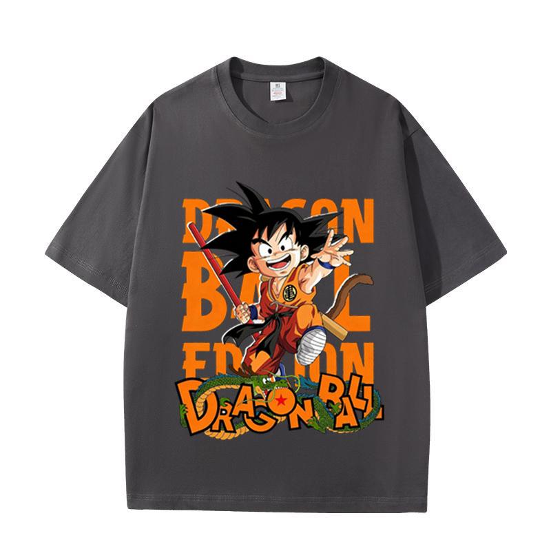Dragon Ball Short Sleeved T-shirt Loose Cotton Casual Top Cartoon Anime Dragon Ball Printed Summer Short Sleeved Top