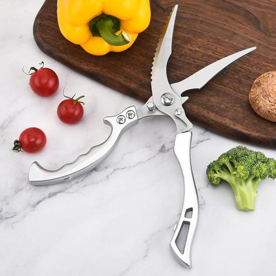 Прочные кухонные ножницы с пружинной ручкой из нержавеющей стали, ножницы для птицы для курицы, рыбы, ребер