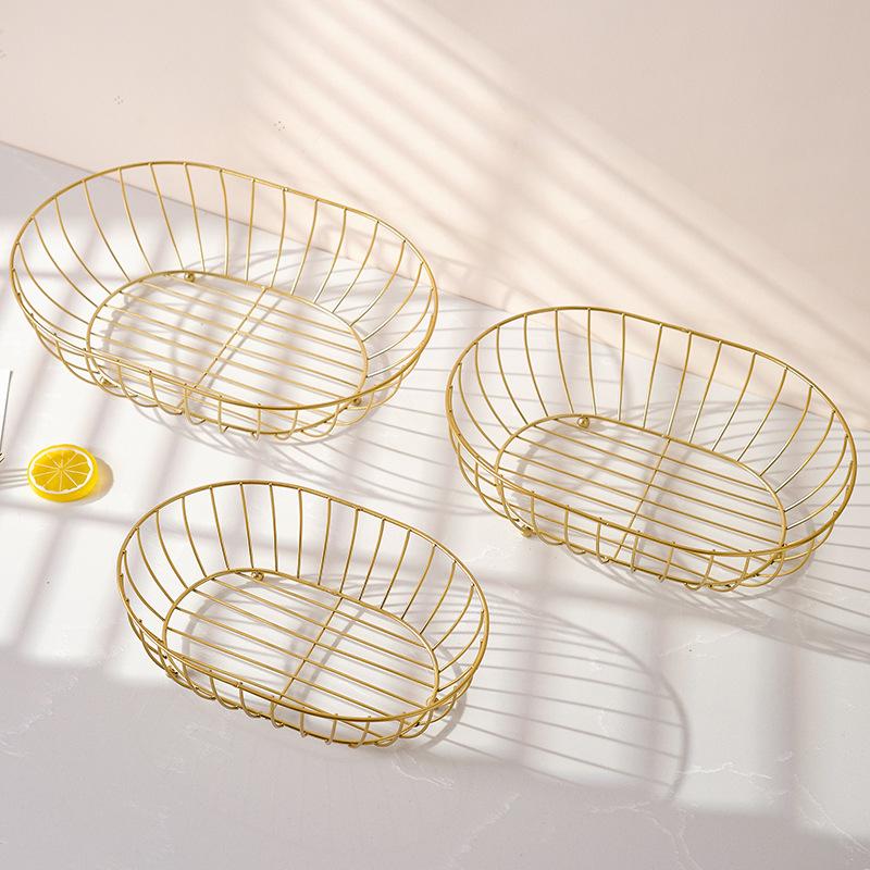 Корзина для фруктов из золотой проволоки, ваза для фруктов из металлической проволоки, железные художественные корзины для хранения фруктов, декоративные домашние кофейные столики, закуски, конфетницы