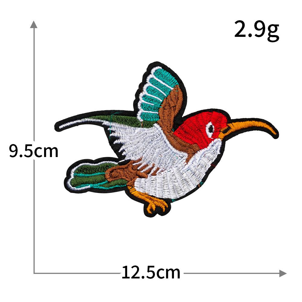 National Style Computer Embroidery Parrot Crane Bird Embroidery Cloth Sticker Hot Melt Adhesive Ironing Seam-Free Diy Accessories