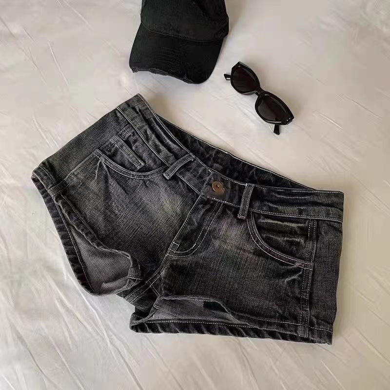 Летняя женская уличная одежда Y2k Gyaru Harajuku Fashion Grunge Vintage Coquette Low Rise 2000s Jean Shorts Denim Hot Pants Japanese