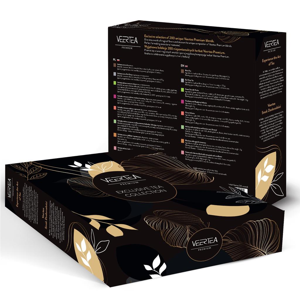 Veertea Elegant Black Tea Set 8 Flavors 200 Envelopes