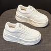 New Genuine Leather Platform White Shoes Women's All-Match Height Increasing Spring Ins Trendy White Skate Shoes Trendy