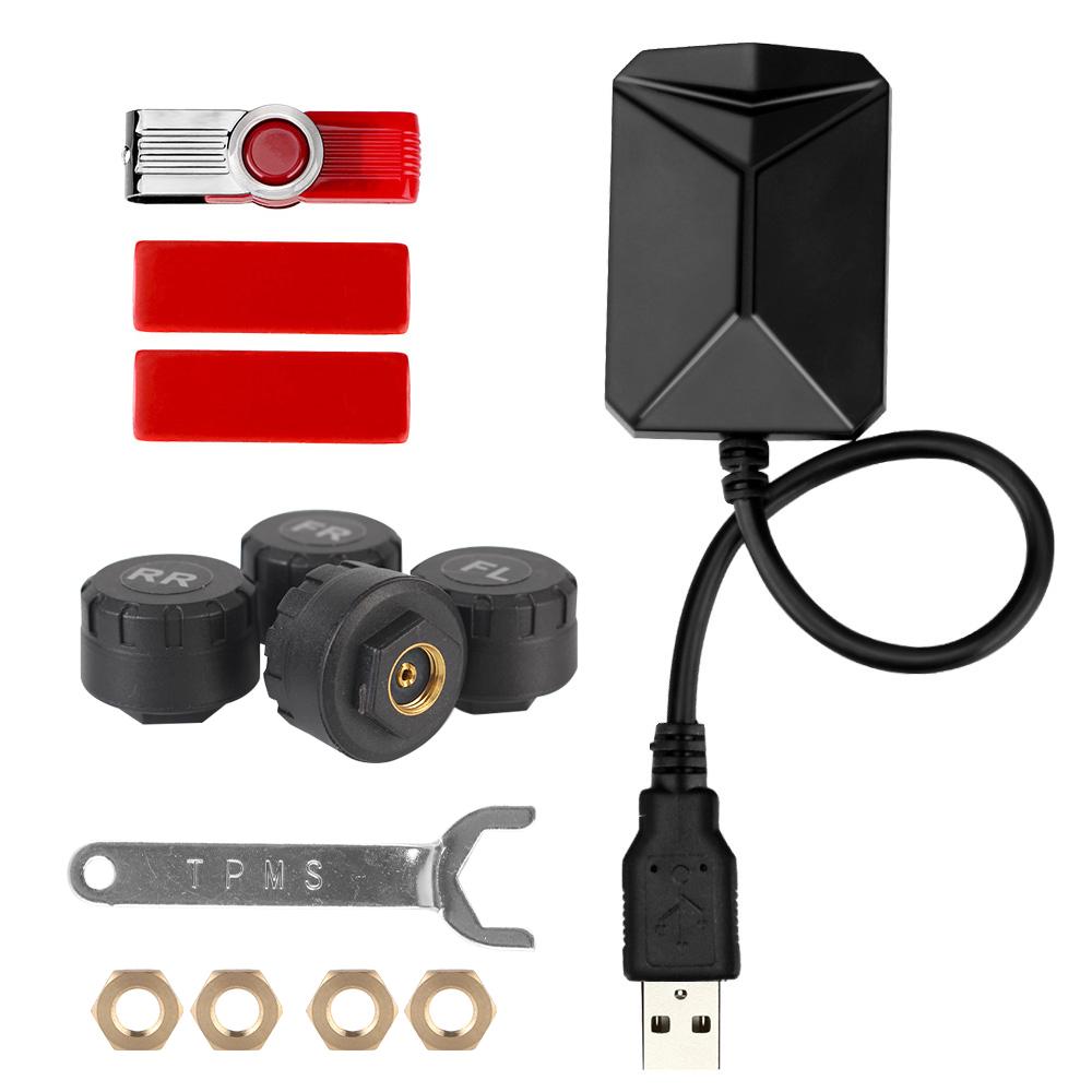 Android Навигационная система сигнализации с 4 датчиками Автомобильная система контроля давления в шинах TPMS
