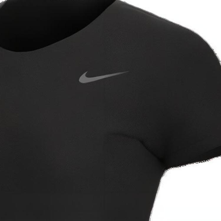 Nike Повседневная футболка с коротким рукавом и круглым вырезом с принтом логотипа, женский топ, черный CU7599-010