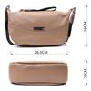 Women's Genuine Leather Shoulder Bag with Unusual Runner Keychain Vintage 22618 Beige