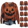 Women's Fashion Printed Long Sleeve Loose Round Neck Sweatshirt Top Fall