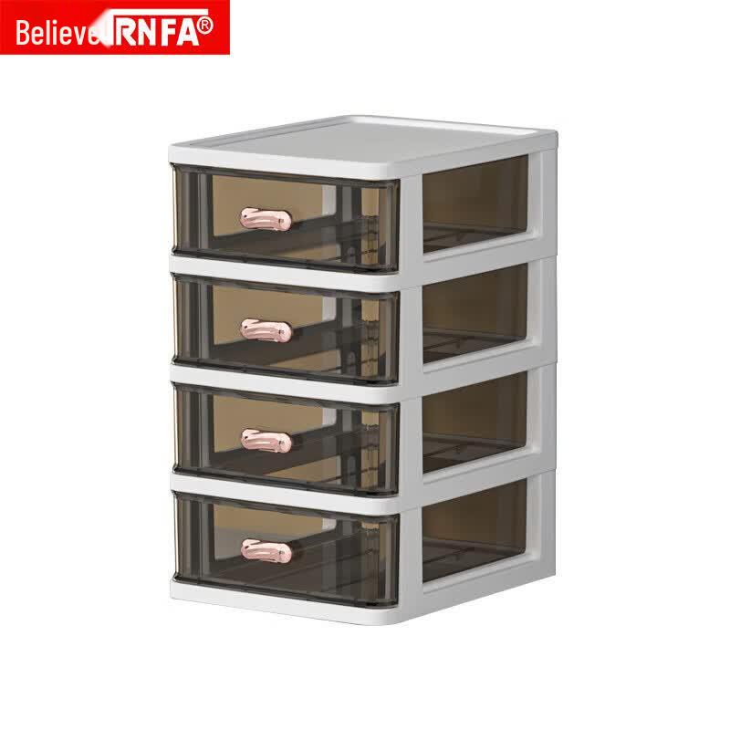 TRNFA W8603-4 Desktop Storage Box with Transparent Drawers