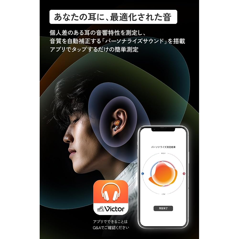 JVC Kenwood Victor WOOD master Беспроводные наушники, Bluetooth Вер.. 6.0, Шумоподавление, Аудио высокого разрешения, Мультипойнт, Микрофон, Водонепроницаемый, Lo