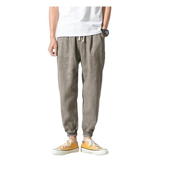 Весна Осень Мужские шаровары Шаровары Свободные завязывающиеся на шнурок эластичные карманы Глубокий шаговый шов с резинкой на щиколотке Однотонные спортивные брюки Повседневная одежда Спортивные брюки