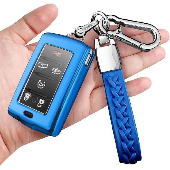 Autophone Compatible With Jeep Key Fob Cover With Keychain Fit For -2025 Grand Cherokee L Grand Wagoneer L Wagoneer Grand Cherokee L 5-6 Buttons