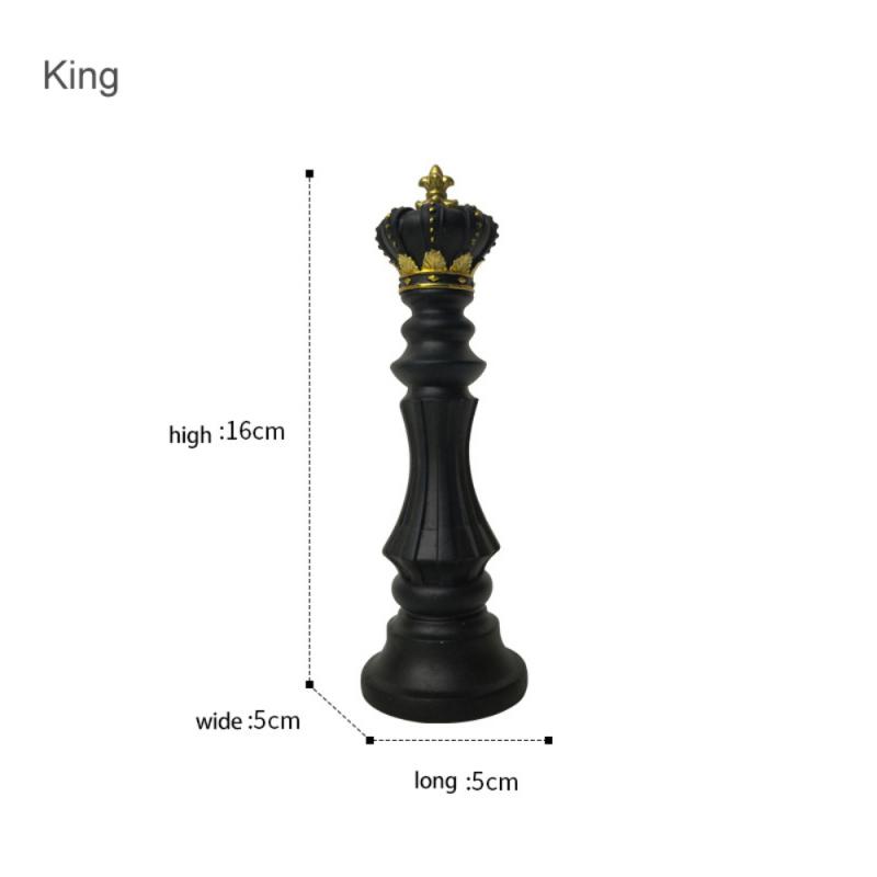 Креативная черно-белая статуя, шахматный декор, ретро смола, шахматные фигурки, статуя, украшение для офиса, дома, подарки, шахматное украшение