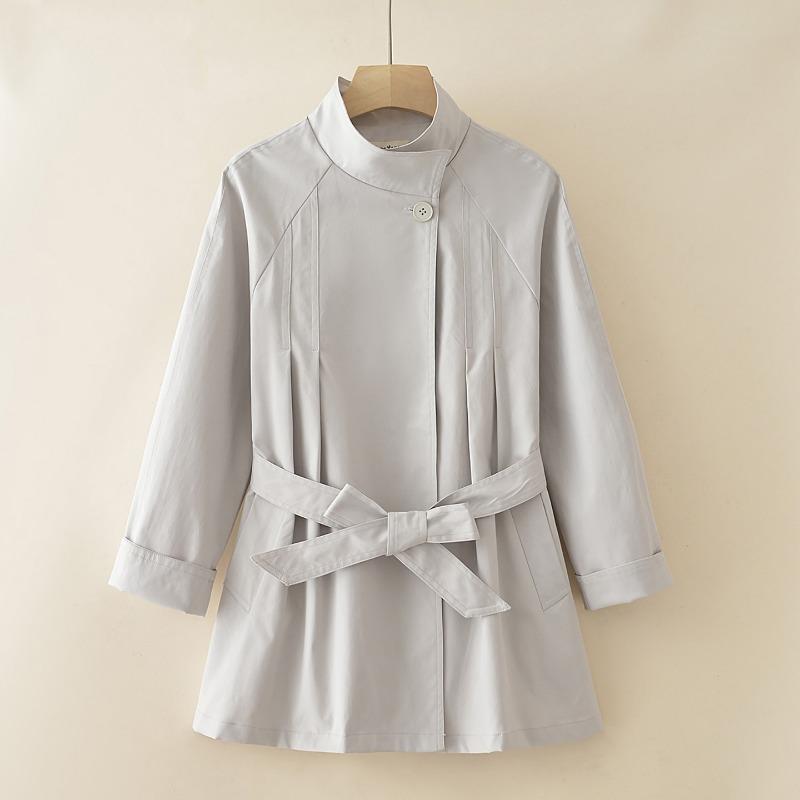 Women S Plus Size Trench Coat Lapel Belted Long Overcoat
