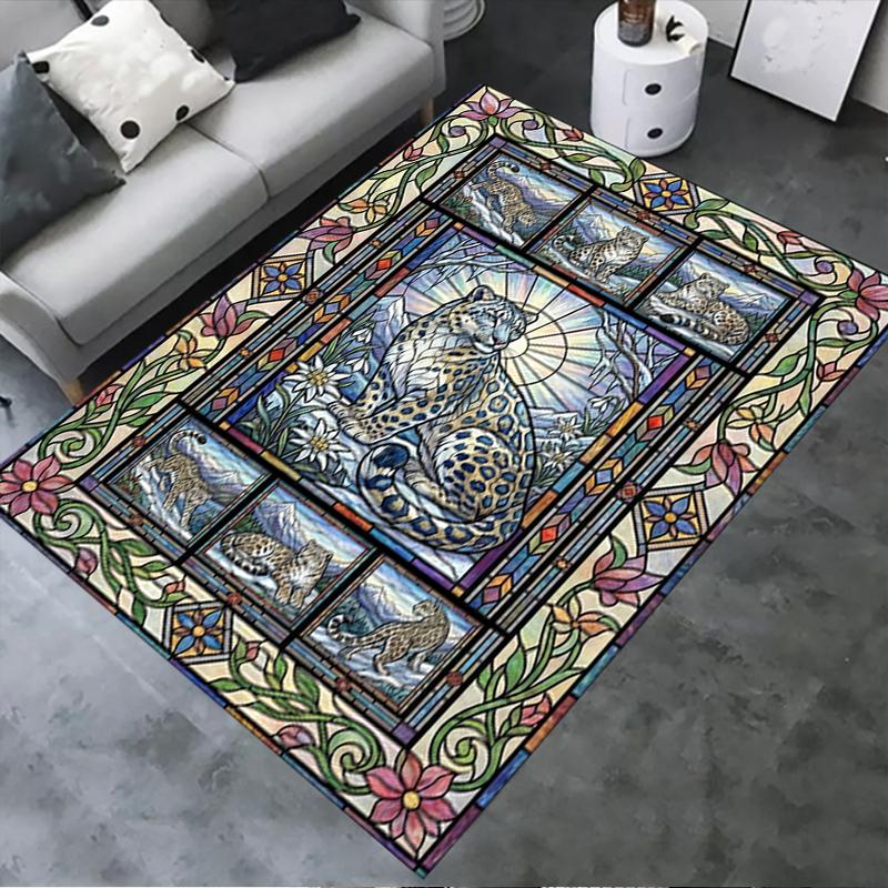 2025 New Snow Leopard Animal Carpet Rug for Living Room Bedroom Home Sofa Decoration,Kids play Non-slip Floor Mat117
