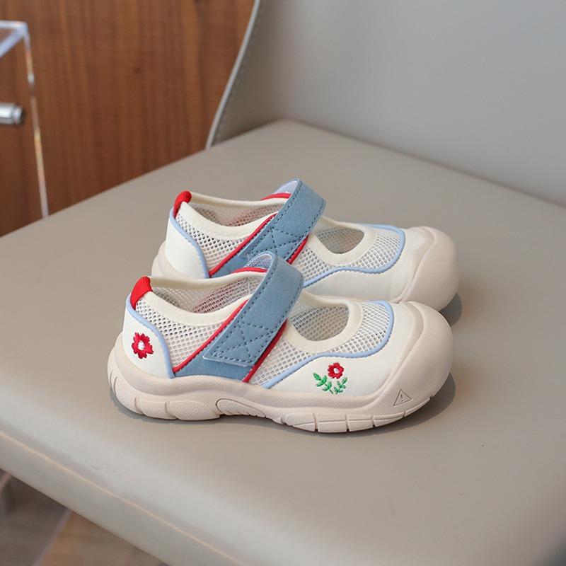 Повседневная обувь для девочек, весенняя новая детская спортивная обувь, сетчатая обувь Guochao, дышащие одинарные туфли для девочек